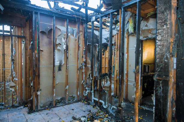 Professional Fire Damage Restoration technician working in West Wareham, MA